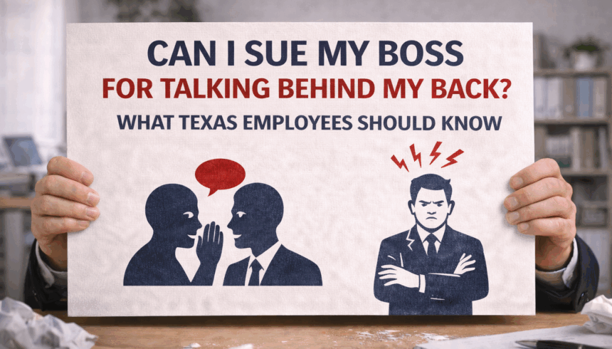 Can I Sue My Boss for Talking Behind My Back? What Texas Employees Should Know